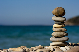 Rocks stacking on each others